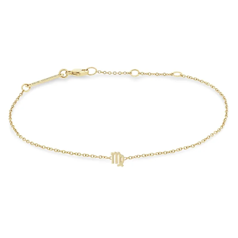 14K Yellow Gold Itty Bitty Virgo Zodiac Bracelet