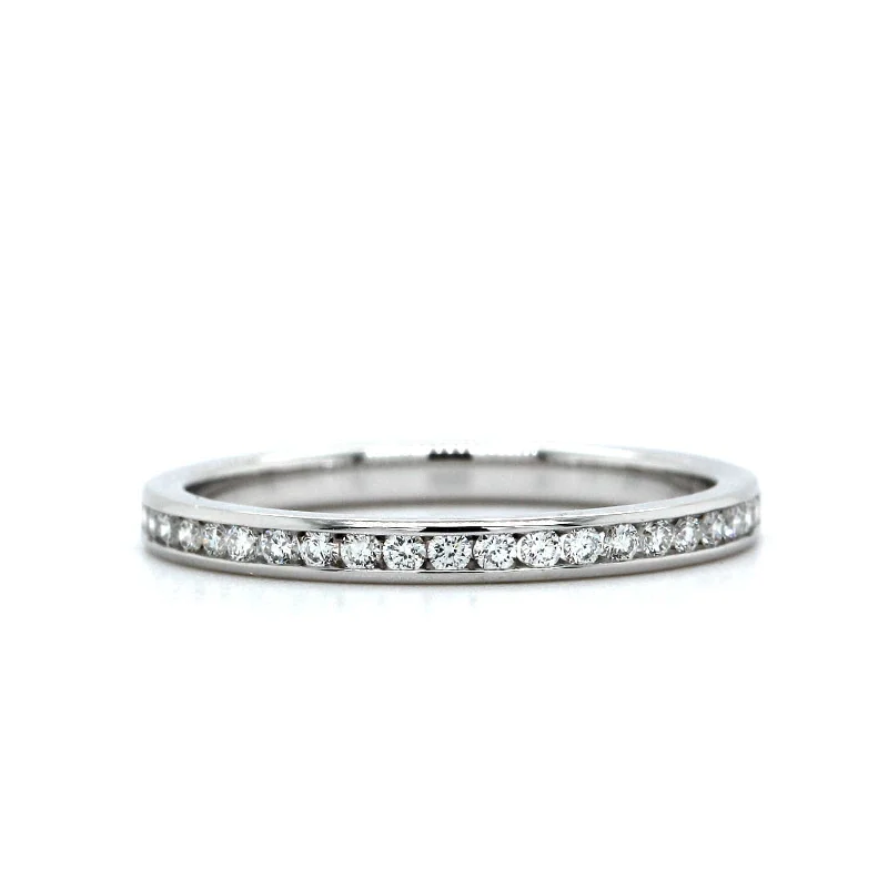 18K White Gold Diamond Channel Set Wedding Ring