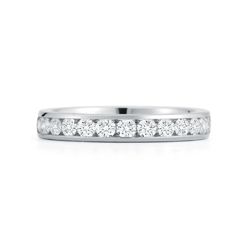 18K White Gold Diamond Channel Set Wedding Ring