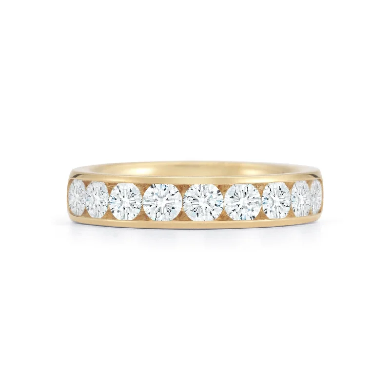 18K Yellow Gold Channel Set Diamond Wedding Ring