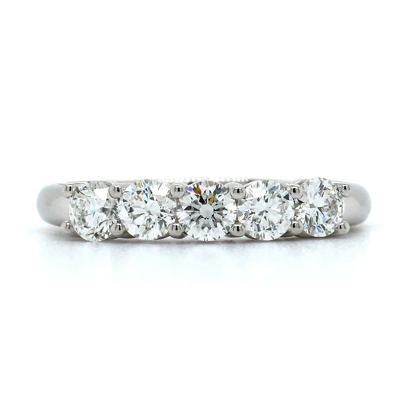 Platinum 5 Stone Diamond Wedding Ring