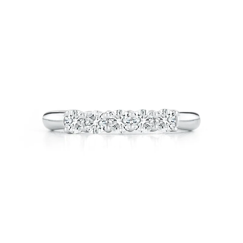 Platinum Five Stone Diamond Wedding Ring