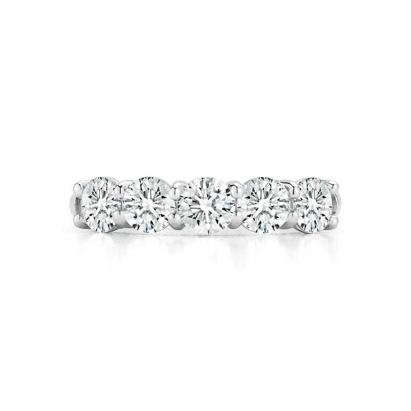 Platinum Five Stone Diamond Wedding Ring