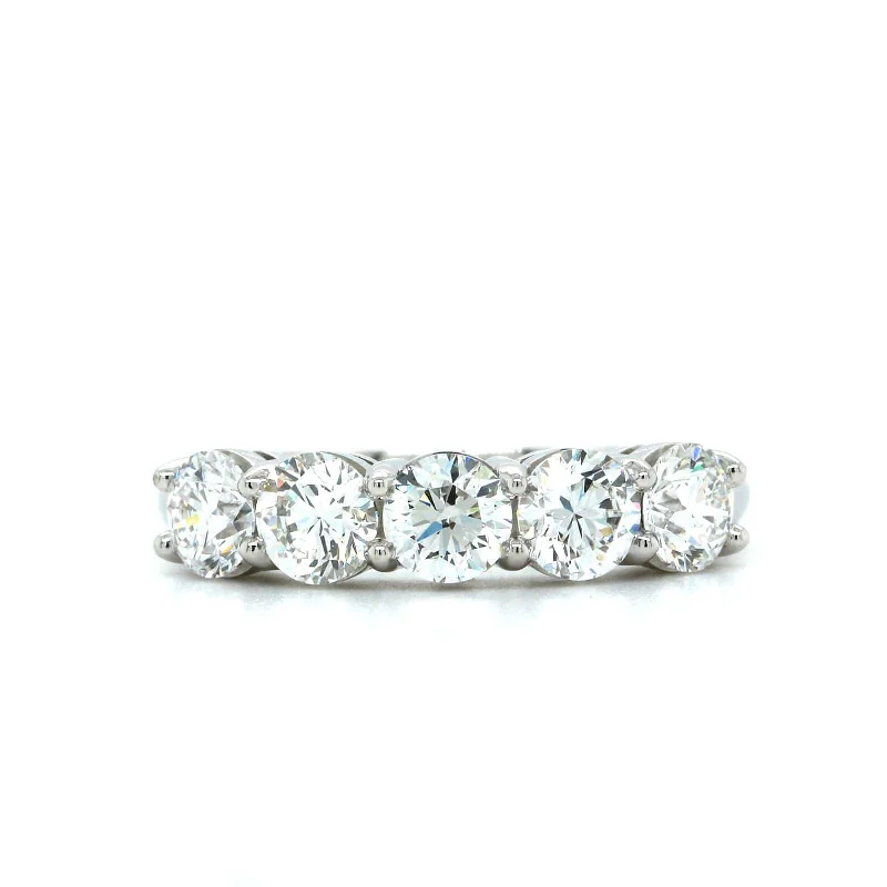 Platinum Five Stone Diamond Wedding Ring