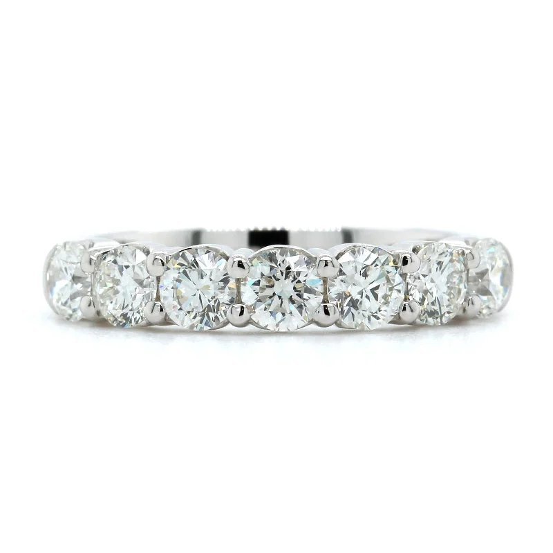 18K White Gold Seven Stone Diamond Wedding Ring