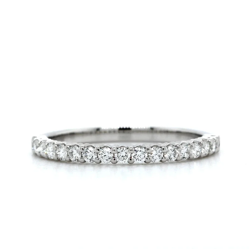 18K White Gold Shared Prong Diamond Wedding Ring