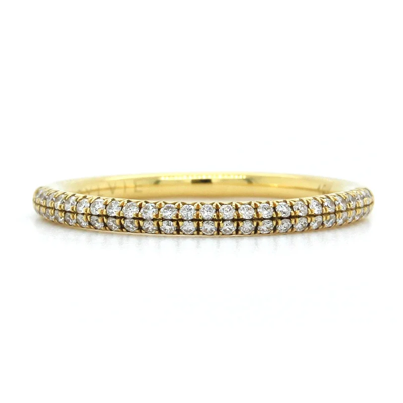 18K Yellow Gold Pave Wedding Band