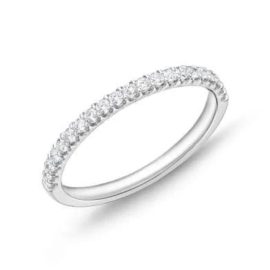 Platinum Odessa 21 Stone Halfway Diamond Band