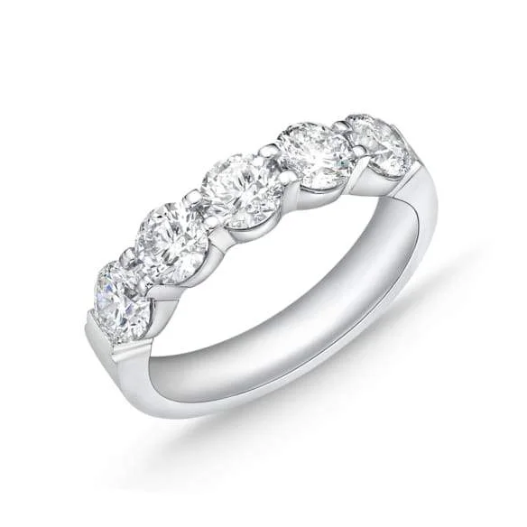 Platinum 5 Stone Diamond Band