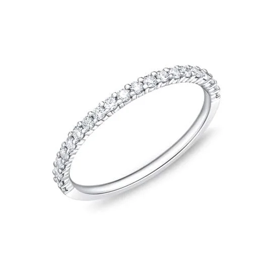 Platinum Petite Prong 21 Stone Diamond Band