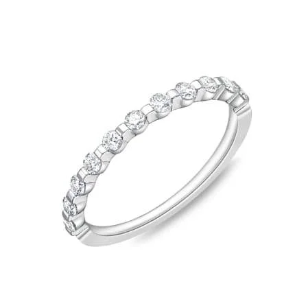 Platinum Precious Prong 11 Stone Diamond Band