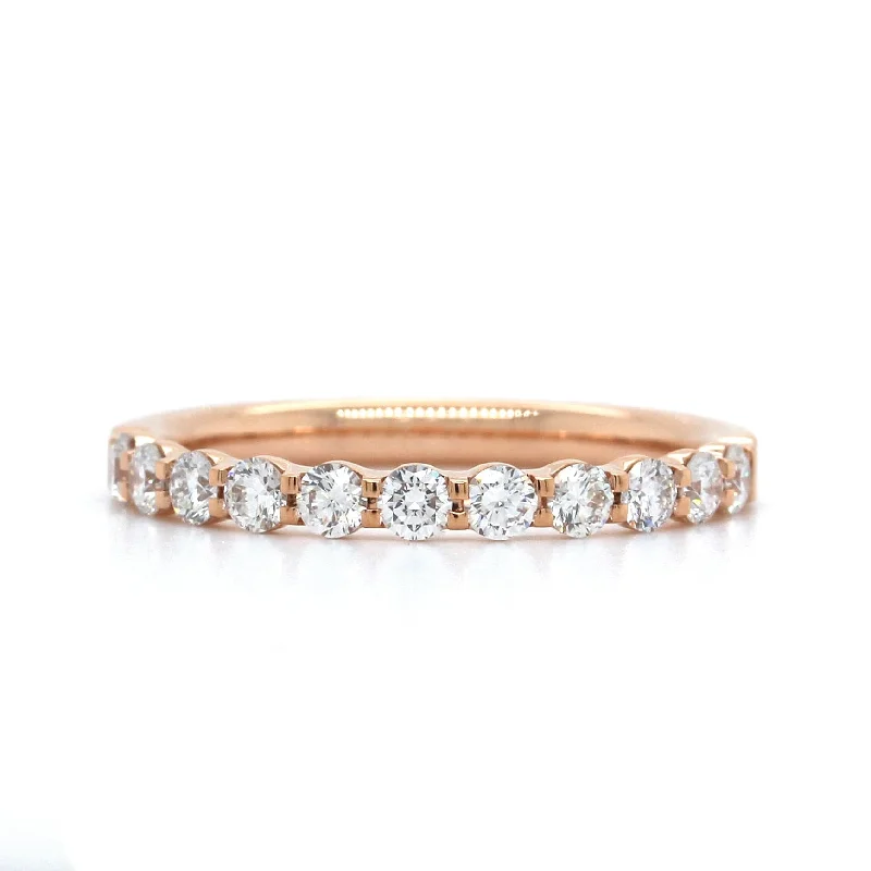 18K Rose Gold Petite Prong 11 Stone Diamond Band