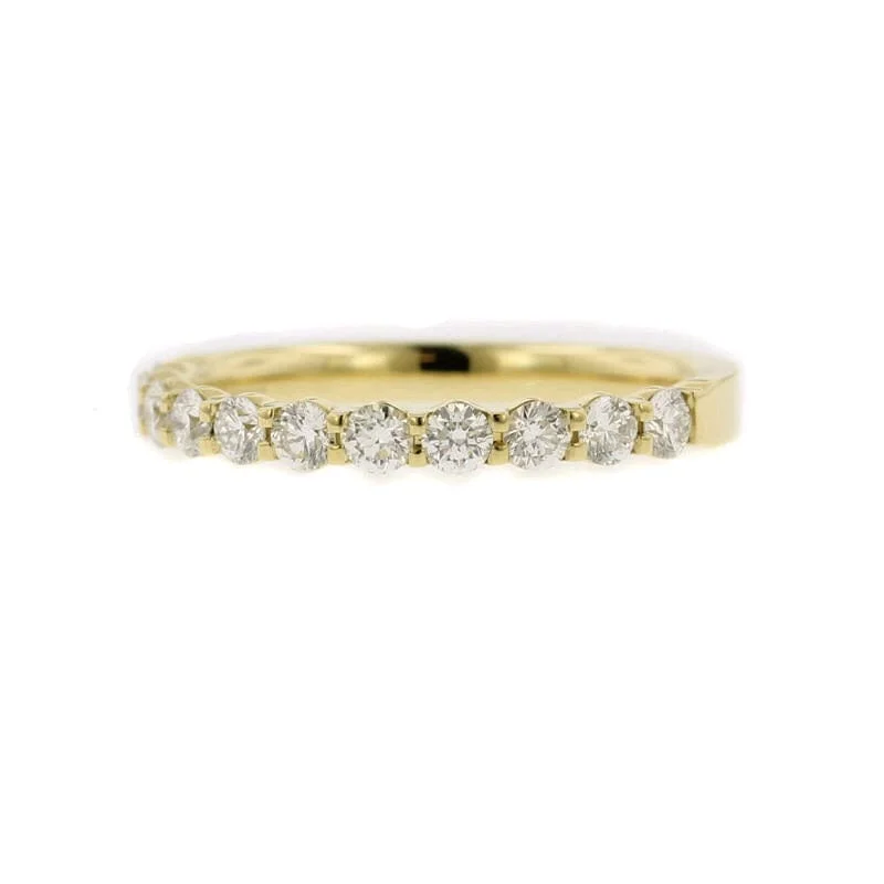 18K Yellow Petite Prong 11 Stone Diamond Band