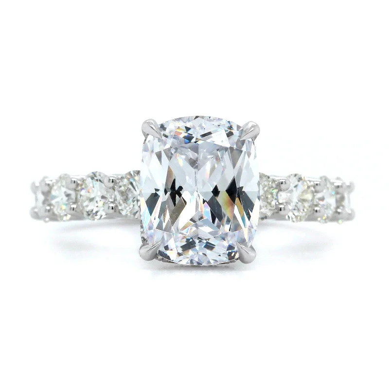 Platinum Shared Prong Diamond Engagement Ring Setting