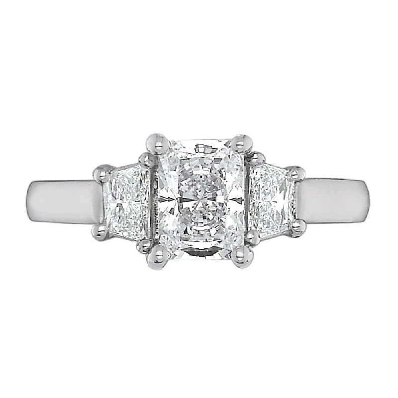 Platinum 3 Stone Diamond Engagement Ring Setting