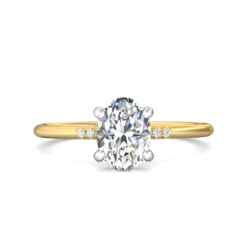 18K Yellow Gold & Platinum Diamond Engagement Ring Setting