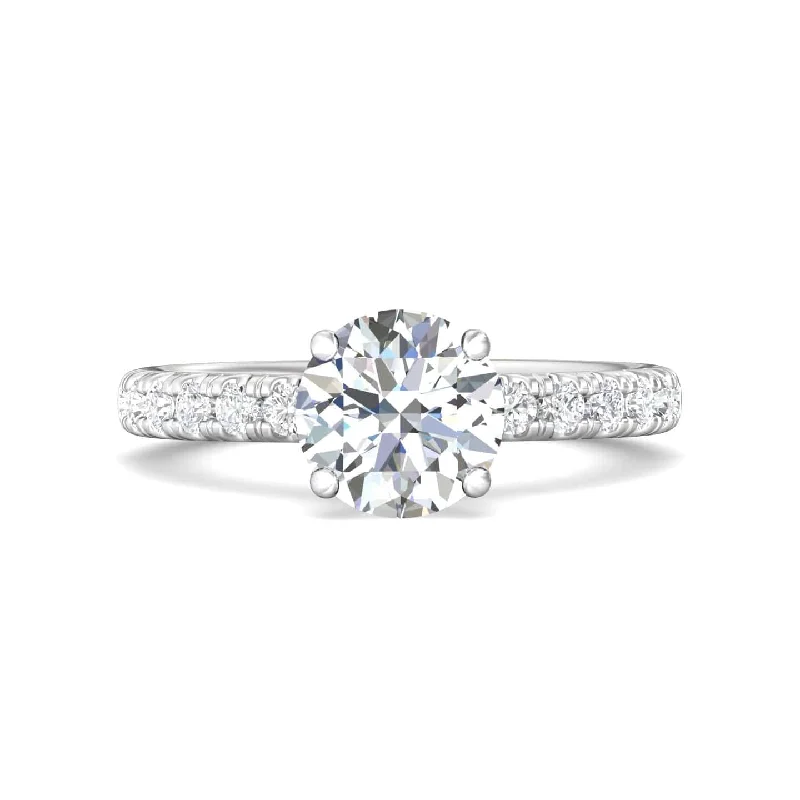 Platinum 4 Prong Round Diamond Engagement Setting