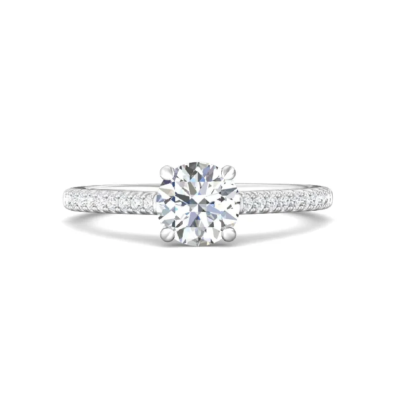 Platinum 4 Prong Cathedral Diamond Engagement Setting