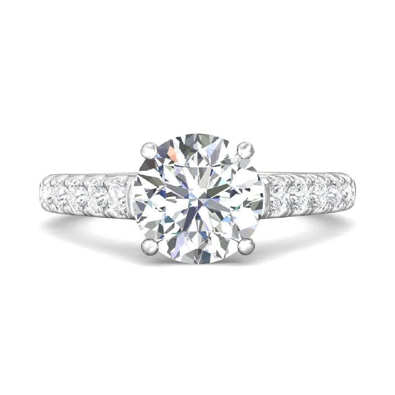 Platinum 4 Prong Cathedral Diamond Engagement Setting