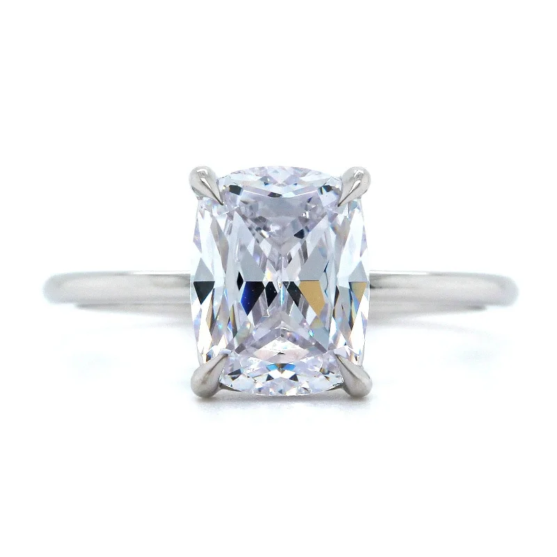 Platinum Cushion 4 Prong Solitaire Engagement Ring Setting