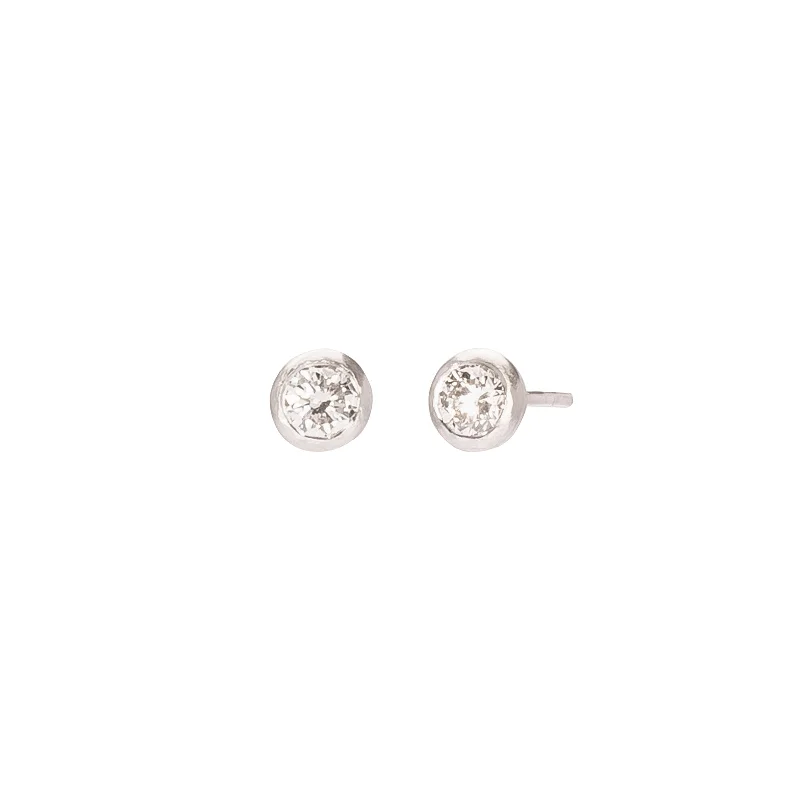 Full Cut Diamond Studs - White Gold