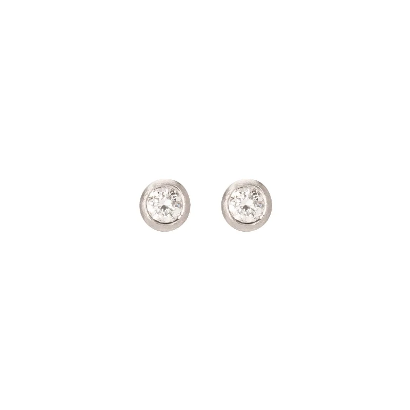 Round Diamond Studs - White Gold