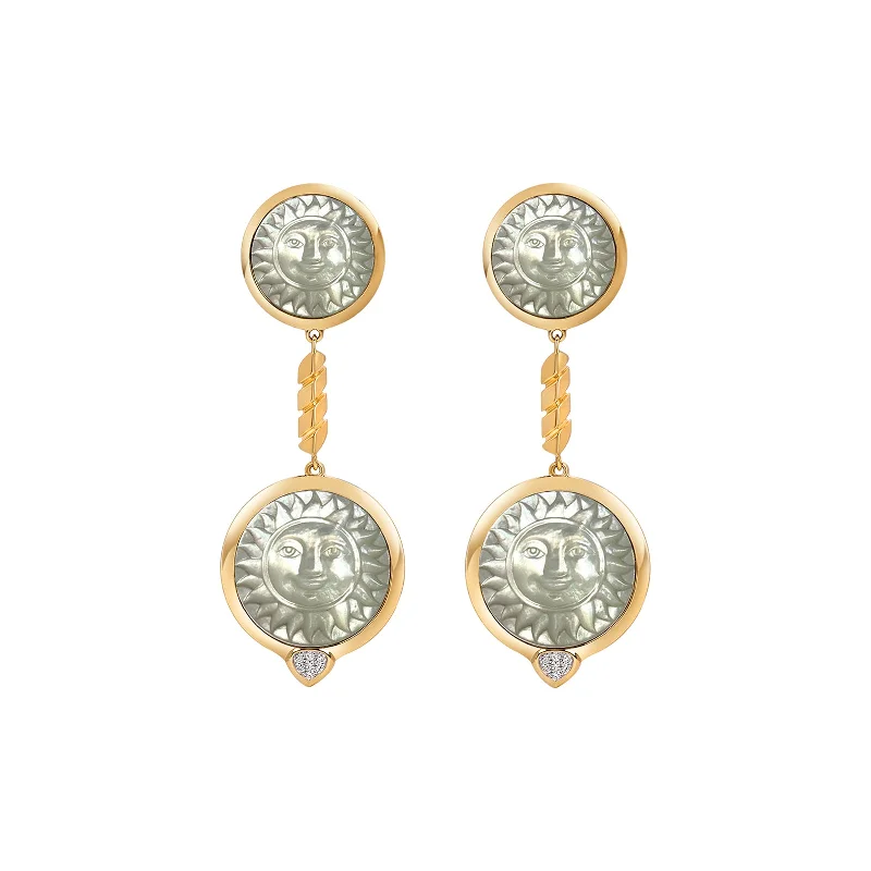 Soleil Long Earrings - Mother of Pearl