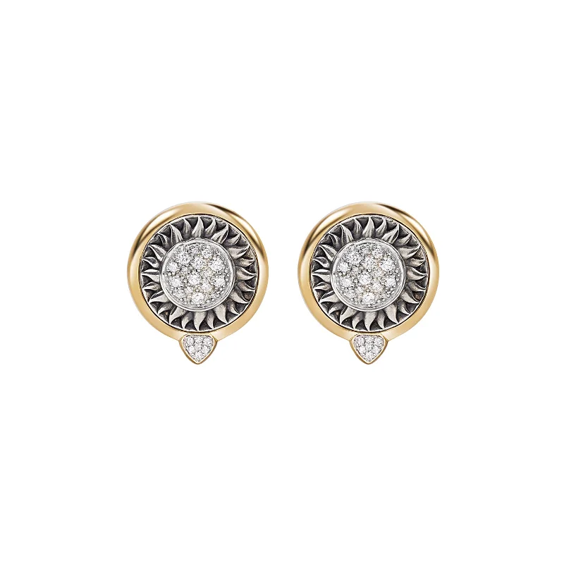 Soleil Silver Stud Earrings - Diamond