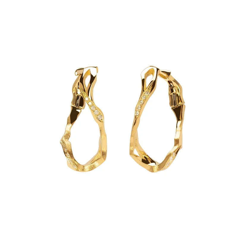 Kintsugi Infinity Diamond Hoop Earrings - Large