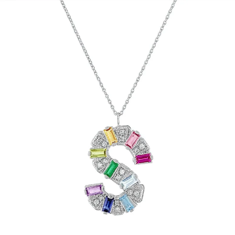 Mini Rainbow Initial Necklace