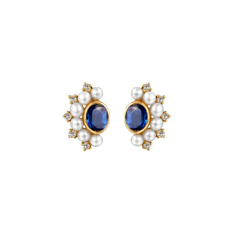 Kyoto Medium Earrings - Sapphire