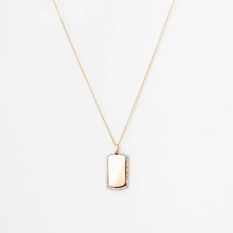 Pavé Dog Tag Necklace