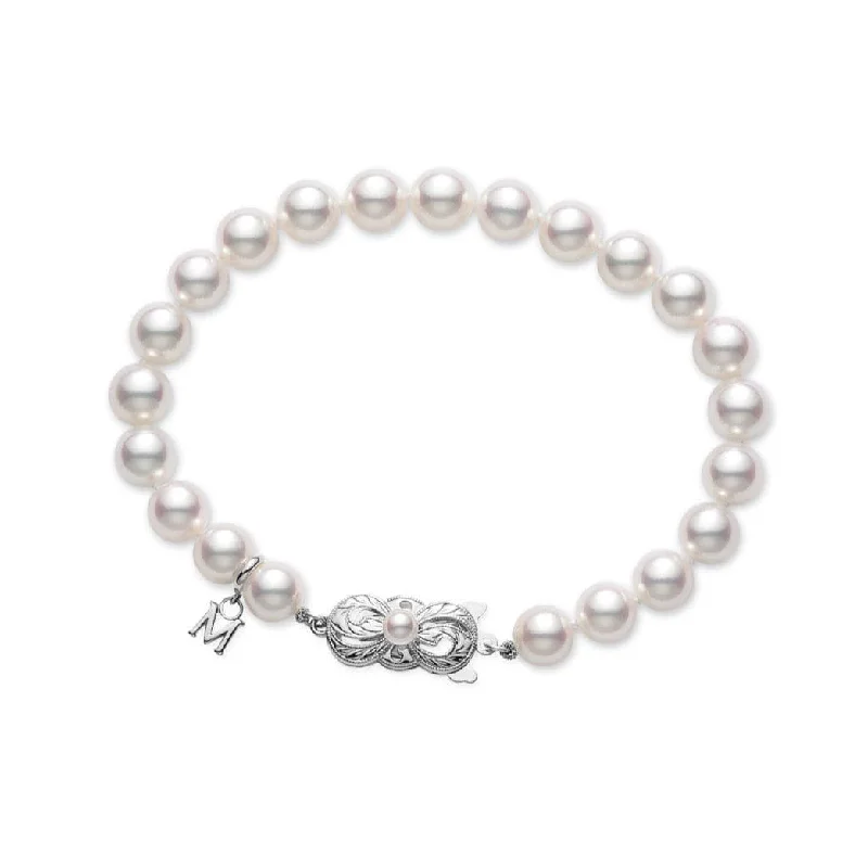 Mikimoto 18K White Gold Akoya Pearl Bracelet