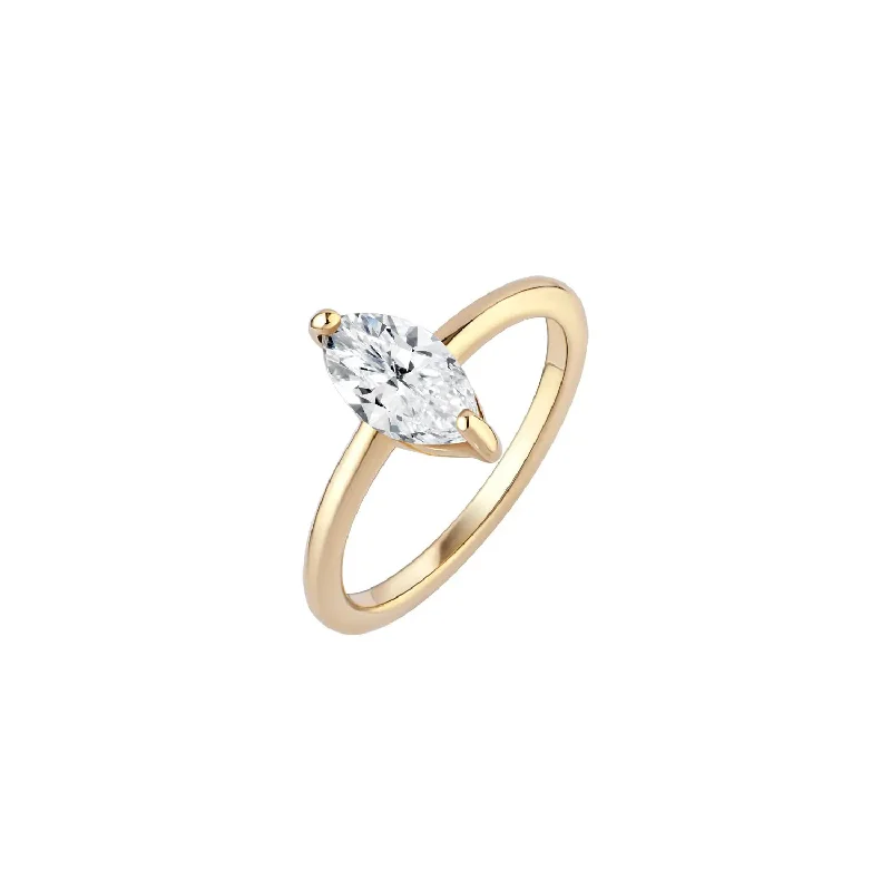 Marquise Diamond Signet Ring