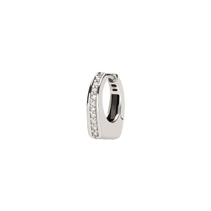 Dois Irmãos Semi Diamond Mini Huggie - White Gold