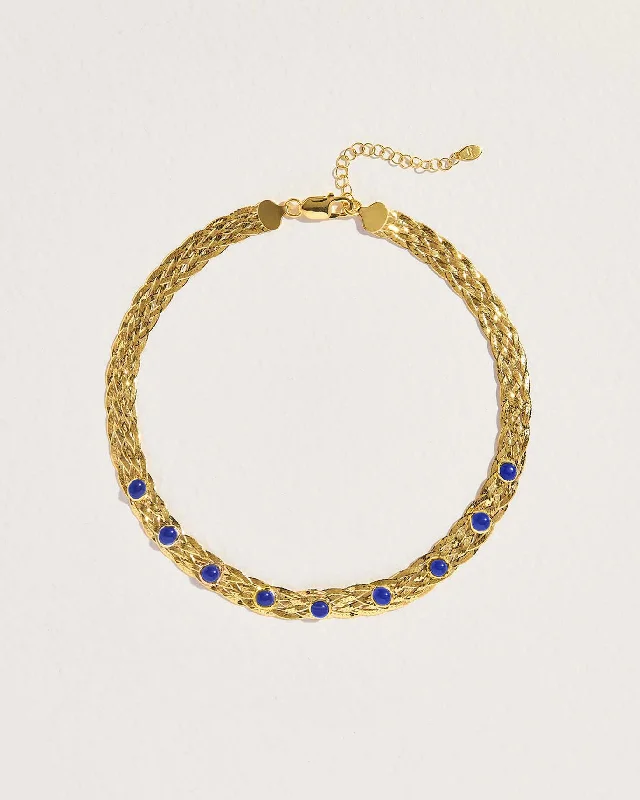 Studded Herringbone Lapis