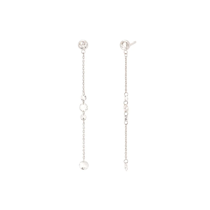 Cien Linear Diamond Earrings - White Gold