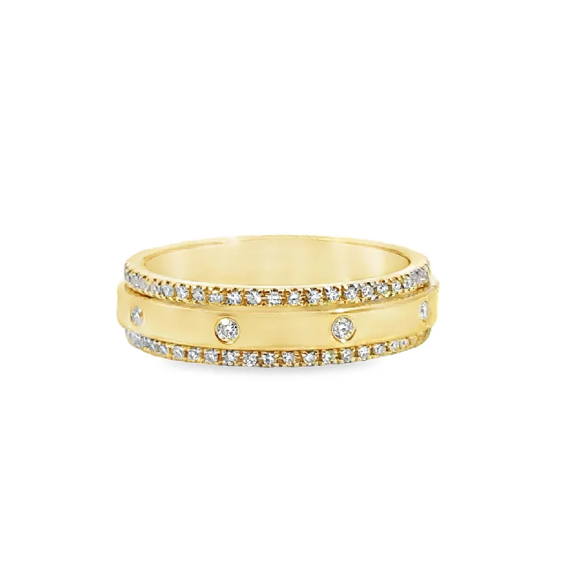 Shy Creation Yellow Gold Diamond Eternity Band