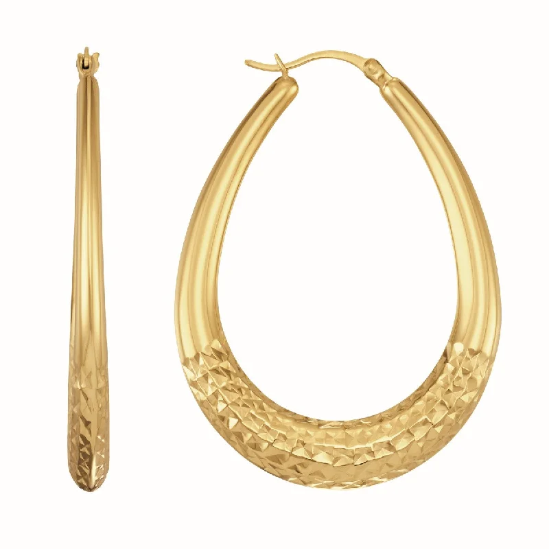 Simone I Smith Collection 18KT Yellow Gold Plated Sterling Silver 45X3MM Pear Shaped Hoop Earrings