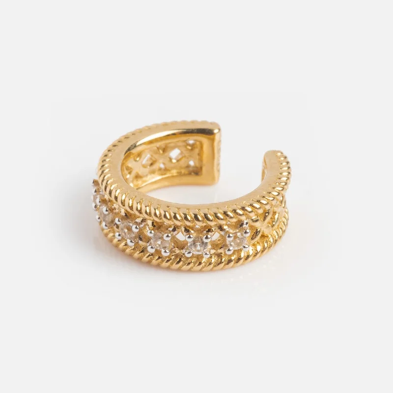 Solid Gold Ornate Ear Cuff