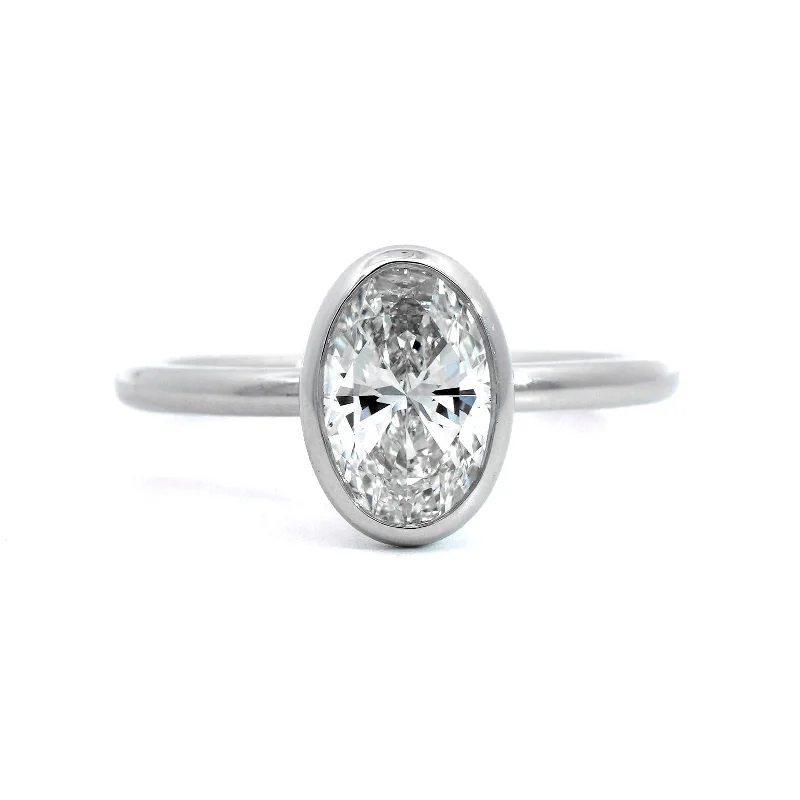 Platinum Oval Diamond Engagement Ring