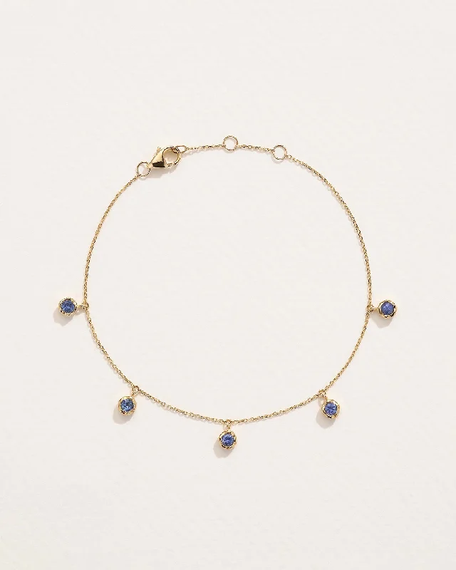 Sapphire Station Droplet Bracelet