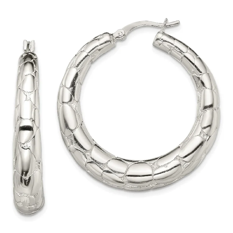 Sterling Silver 38X35MM Hoop Earrings