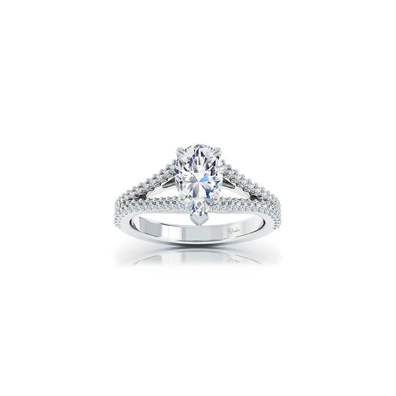 The Studio Collection Pear Center Diamond and Split Diamond Shank Engagement Ring