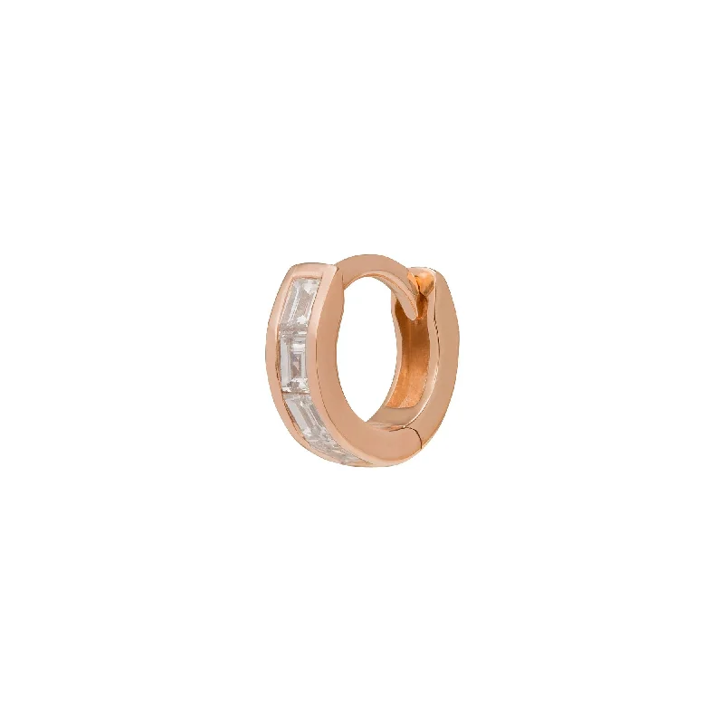 Half Baguette Huggie 5mm - Rose Gold