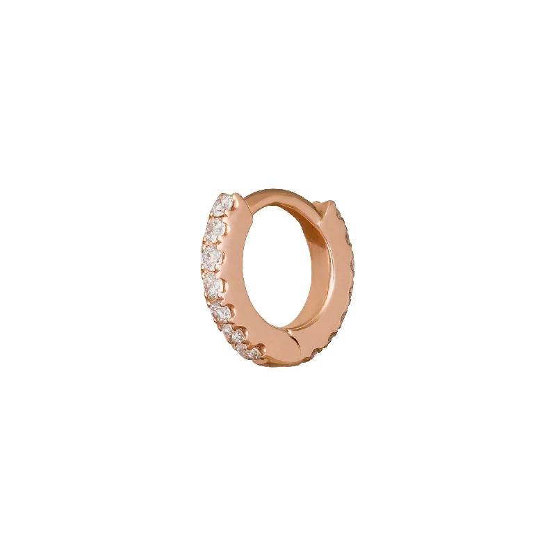 Paved Huggie 5mm - Rose Gold