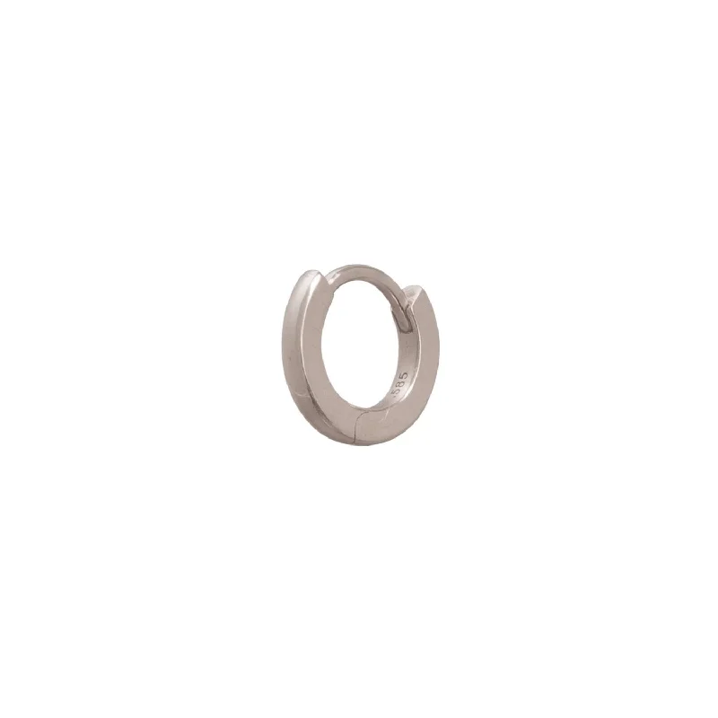 Solid Gold Huggie 6.5mm - White Gold