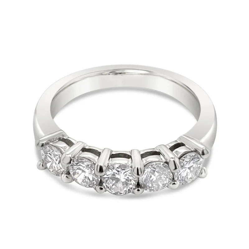 White Gold Diamond Five Stone Band