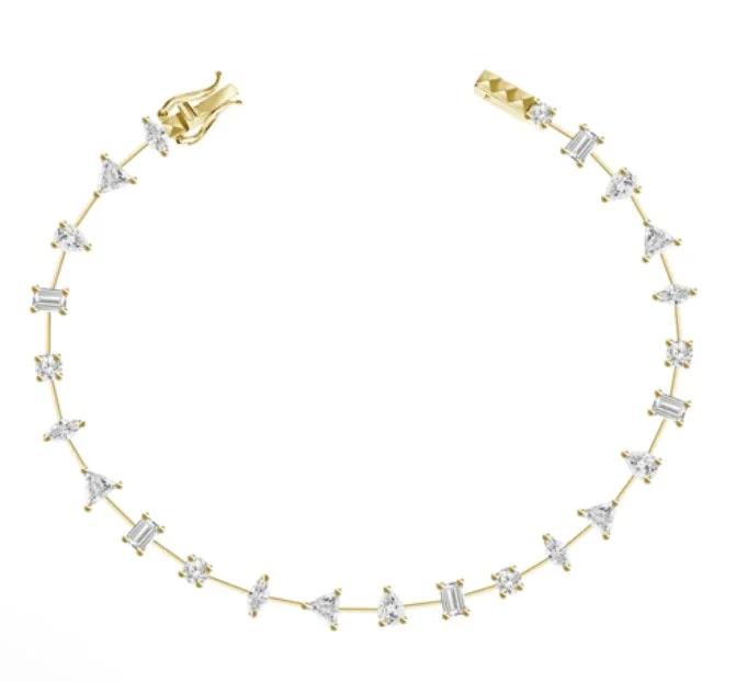 Yellow Gold Fancy Shape Diamond Fashion Bracelet