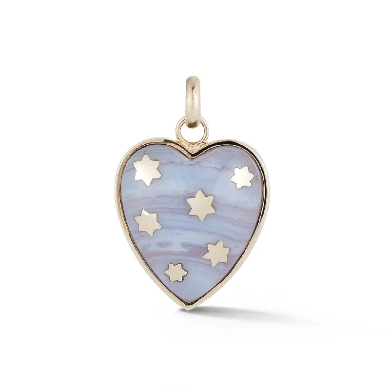 14K Gold & Chalcedony Anna Heart Charm